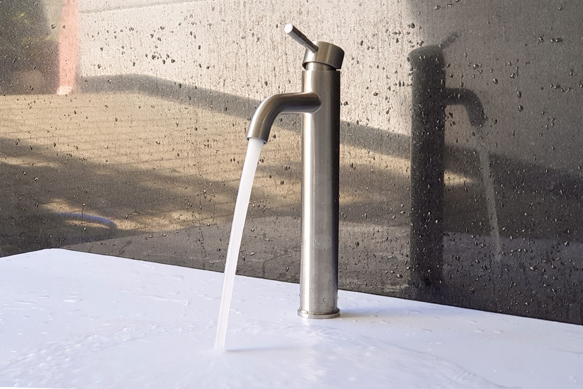 Vòi lavabo điếu nóng lạnh, Inox SUS 304 Eurolife EL-T022
