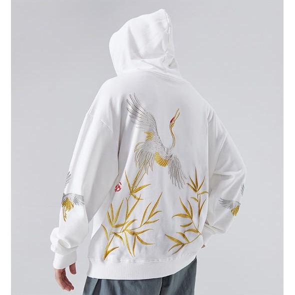 ÁO HOODIE NAM NỮ IN ĐÀN HẠC UNISEX FREESIZE DƯỚI 65KG, Áo Hoodie Nón Unisex Nam Nữ Chất Vải Nỉ Freesize 1 kích cỡ Form Dáng Rộng Dưới 65kg Mặc Đẹp-Jins Store