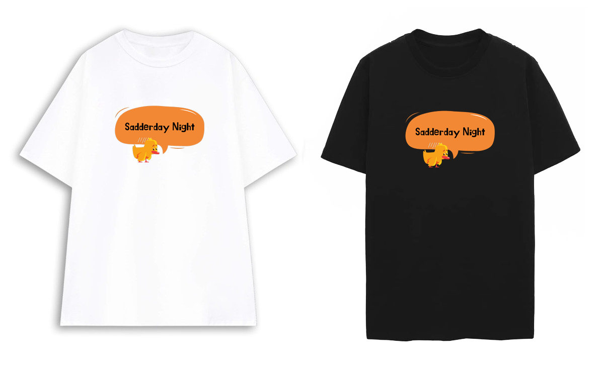 Áo thun tay ngắn Nam Nữ form vừa đủ size Sadderday Night con vịt