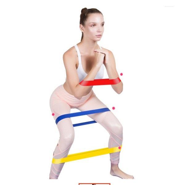 Set 5 dây mini band tập yoga, dây kháng chịu lực tập gym, cao su tập chân, đùi, mông