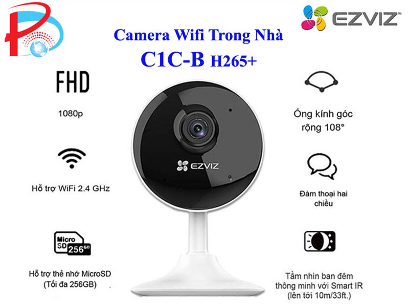 Camera wifi trong nhà Ezviz C1C-B 2MP đàm thoại 2 chiều - Hàng chính hãng