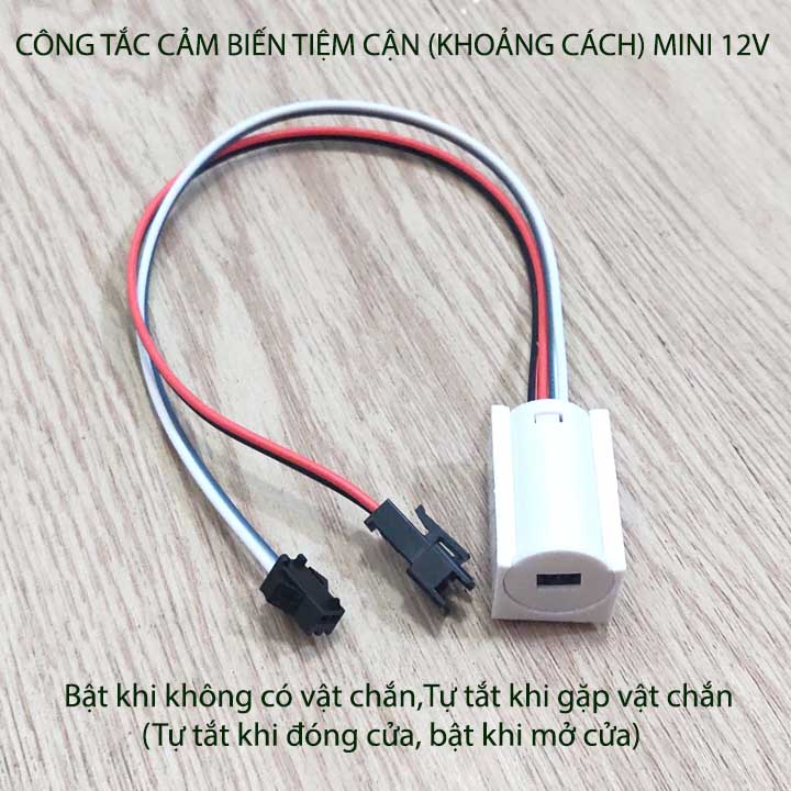 Công tắc cảm biến tiệm cận 12V-36W, dùng gắn tủ để đóng mở đèn led (mở cửa đèn sáng, đóng cửa đèn tắt)