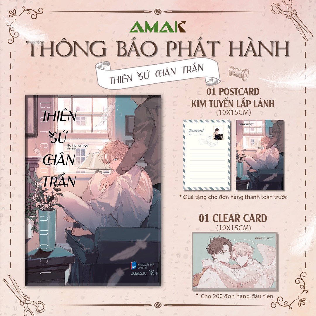 Truyện tranh Thiên sứ chân trần - Tặng kèm Clear Card + Postcard - Boys Love - AMAK