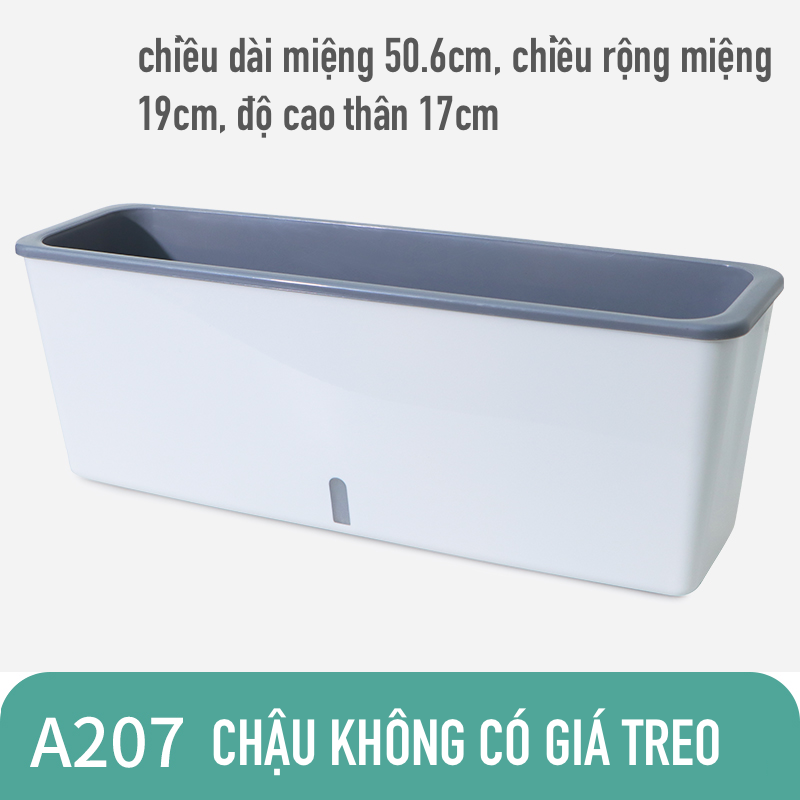Chậu nhựa trồng cây A207. Chậu trồng cây tự dưỡng 2 lớp, có chức năng tự hút nước cho cây