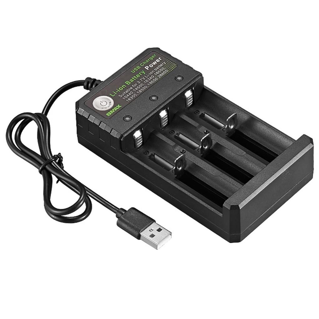 Battery Charger Rechargeable 18650 Lithium Battery Charger 3 Slot USB Cell Charging Station Stand【vollter1】