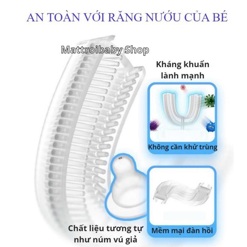 Bàn Chải Đánh Răng Hình Chữ U Bằng Silicon Cho Bé, Bàn Chải Tập Đánh Răng Cho Bé Từ 1 Đến 9 Tuổi -Mai Chi