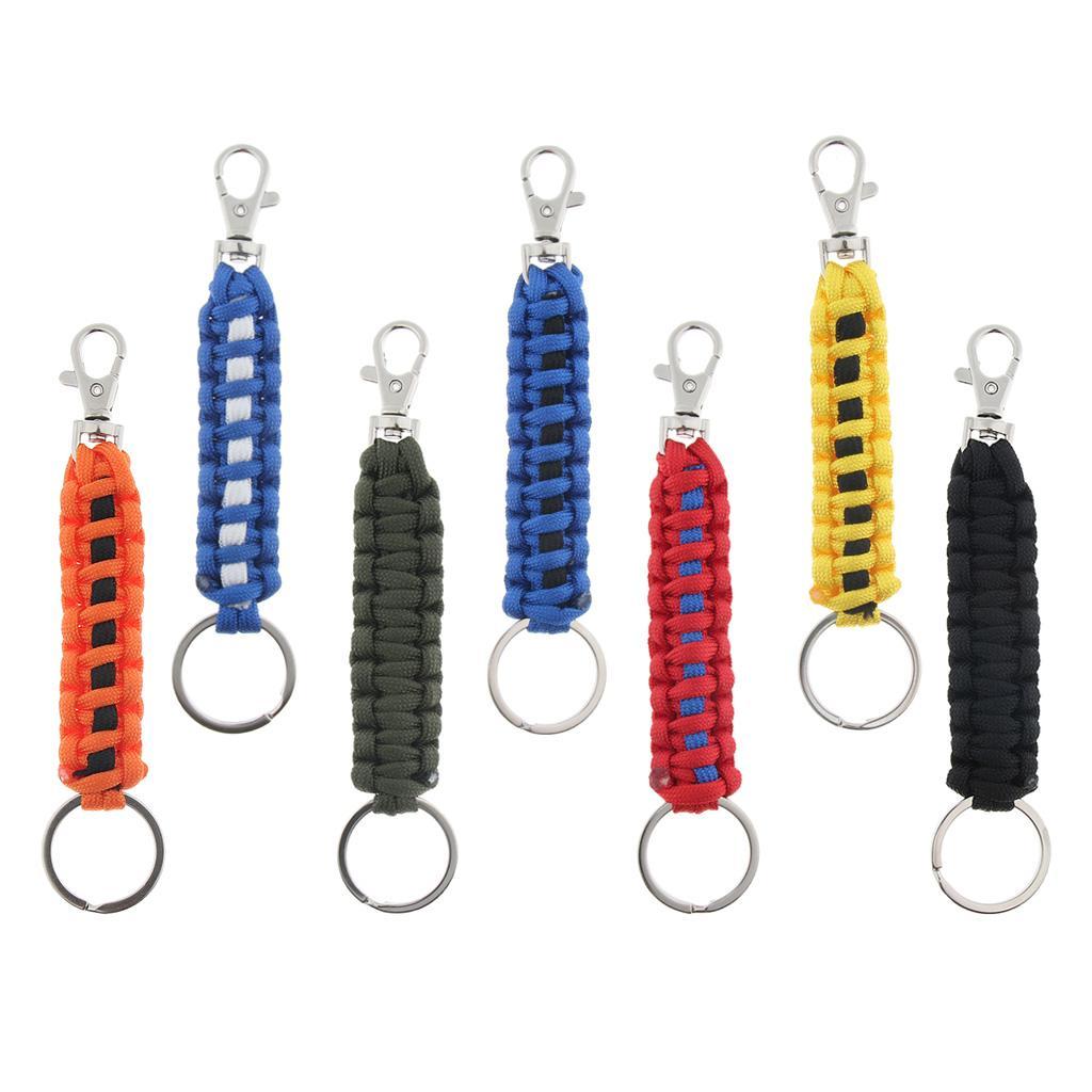 2-4pack Outdoor Emergency Kit Paracord Key Chain Ring Rope Parachute Cord