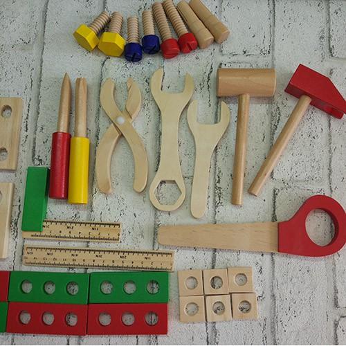 Đồ chơi gỗ - bộ dụng cụ sửa chữa - đồ chơi dành cho bé trai năng động giúp rèn luyện kỹ năng toàn diện