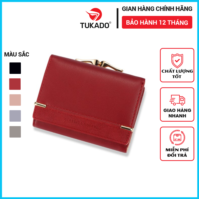 Ví Nữ Ngắn Mini Cầm Tay TAILIAN Gập 2 Nhỏ Gọn Đựng Tiền Phối Da Lộn Cao Cấp Cực Đẹp Giá Rẻ TL37