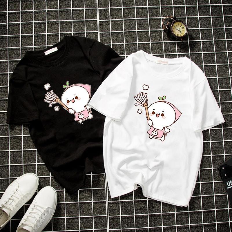 Áo thun nam nữ form rộng tay lỡ củ cải dễ thương vải dày mịn 2021T3254