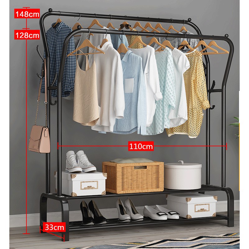 Kệ treo quần áo ,Giá treo quần áo các loại khung kim loại nhập khẩu 2 KHUNG 2 TẦNG