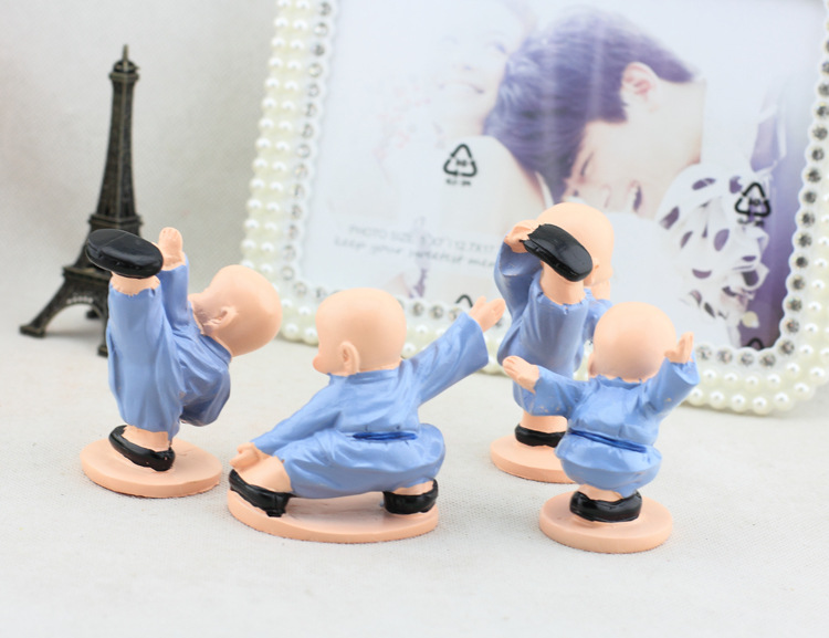 Bộ 4 Chú Tiểu Múa Võ Áo Xanh GROFA - Hàng chính hãng