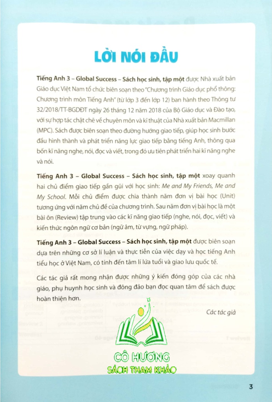 Sách Tiếng Anh 3 - Global Success - Tập 1+2- Sách Bài Học