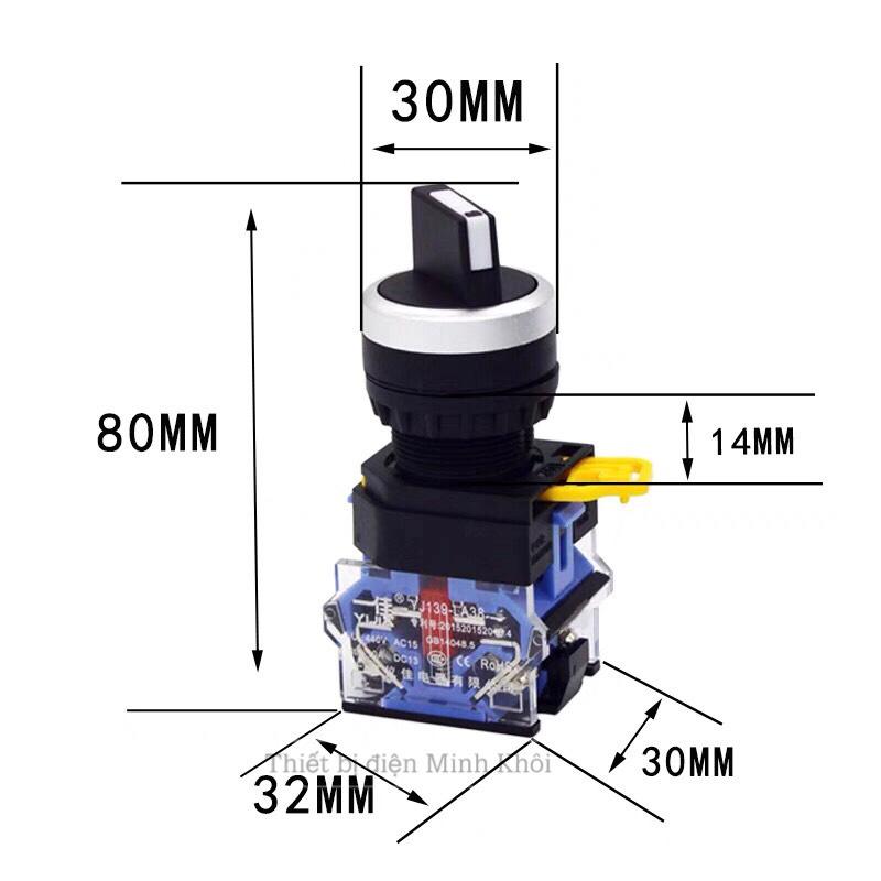 Công tắc chuyển mạch 2 và 3 vị trí LA38 phi 22mm