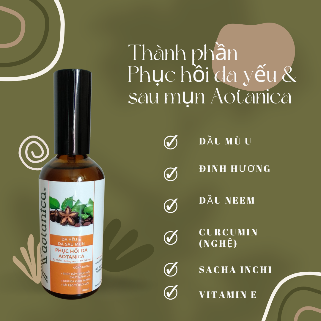 Dầu phục hồi da yếu &amp; sau mụn Aotanica 90ml