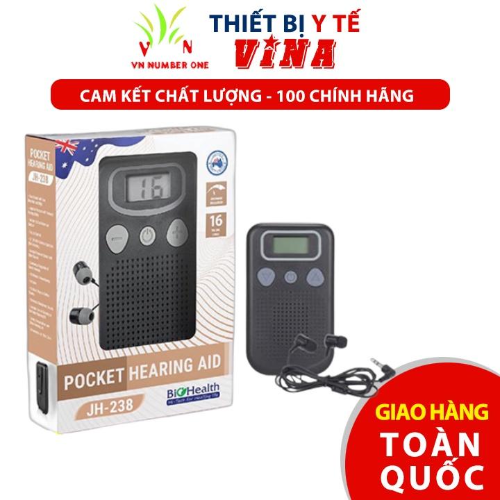 BẢO HÀNH 1 NĂM - MÁY TRỢ THÍNH Bỏ Túi Có Dây Biohealth JH-238 - Máy Điếc, Tai Nghe Trợ Thính Cho Người Già