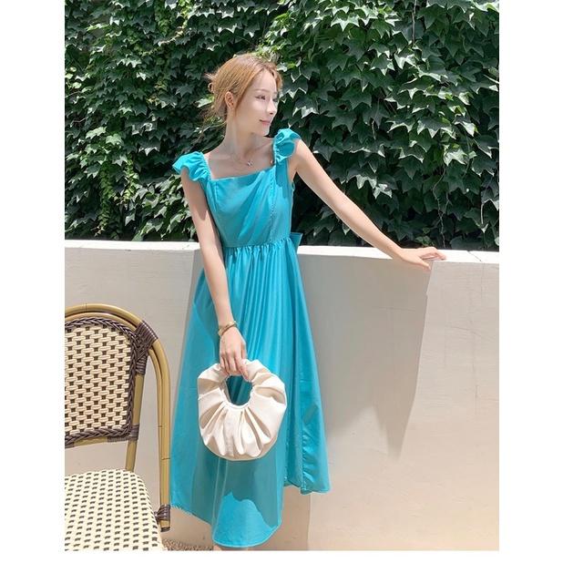 Váy Maxi Bèo Nhún Hở Lưng Nơ