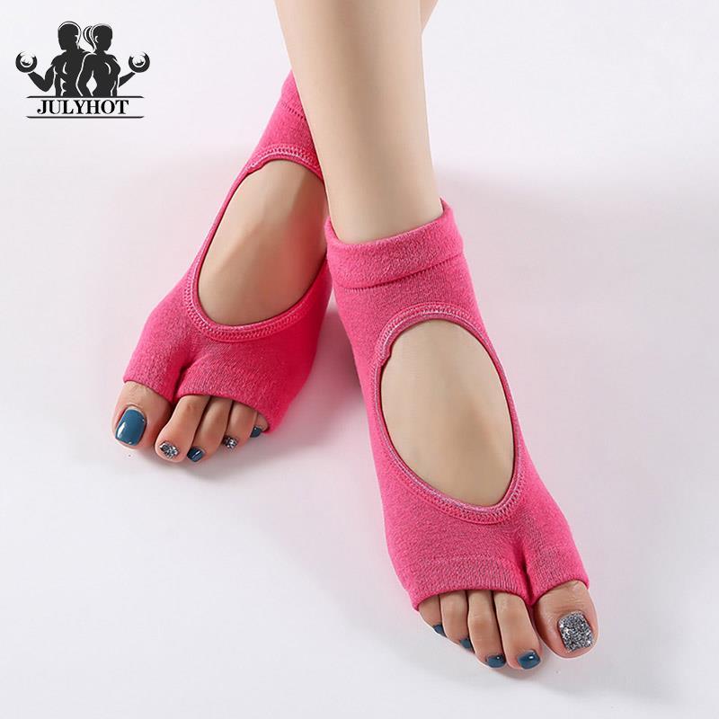 Phụ nữ hai ngón chân yoga vớ không chống trượt Sportpress Pilates Pilates Sock Dry Ballet Professiona Dance Dance Color: Dark Grey
