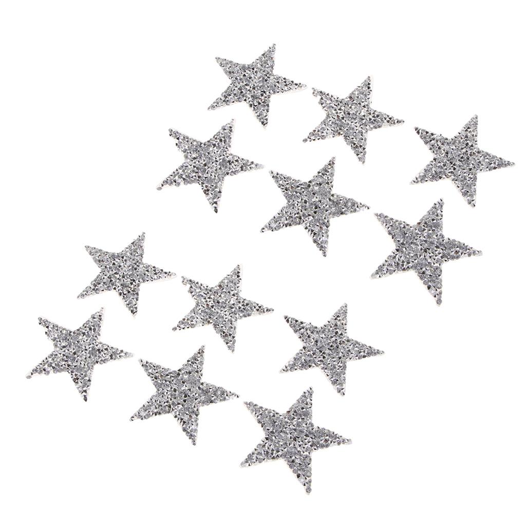 12 Star Dán Sắt Trên Miếng Dán Cho Quần Áo Áo Thun Tự Làm Huy Hiệu Appliques