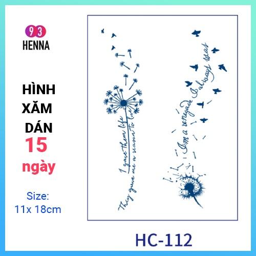 Hình Xăm Dán Tạm Thời Thảo Dược 15 Ngày mã HC112