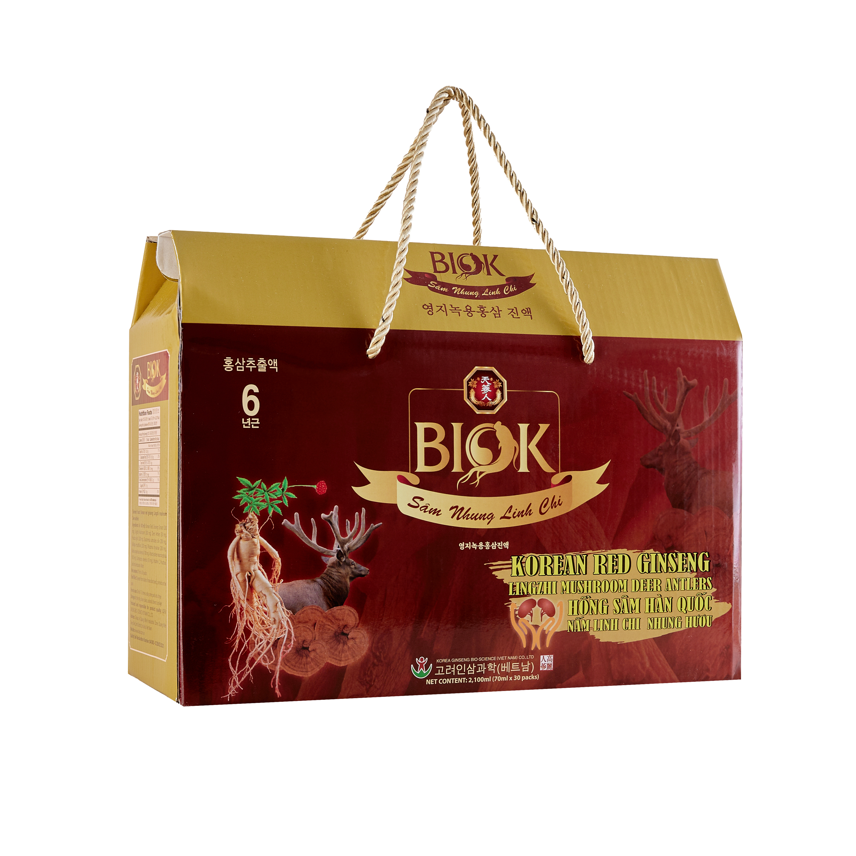 Nước uống Sâm Nhung Linh Chi Biok - Hộp 30 gói * 70ml