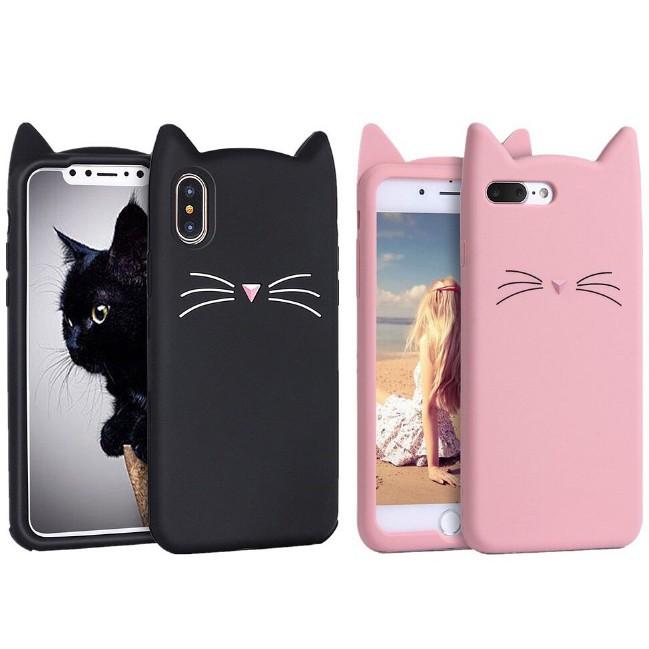 Ốp tai mèo màu cho iPhone 7 7 Plus 8 8 Plus X dẻo đẹp thời trang