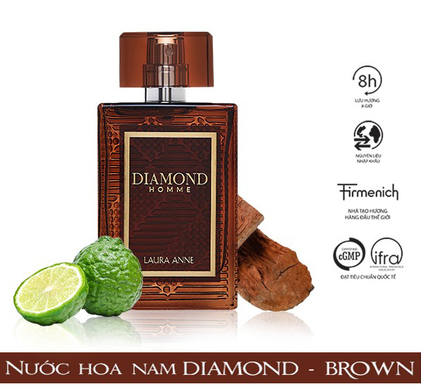 Nước hoa nam Laura Anne Diamond Homme - Brown 45ml