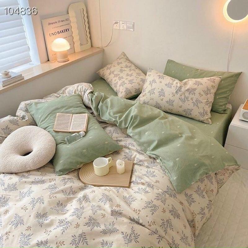 Set Cotton Living 100%cotton Hàng Nhập Khẩu Cao Cấp 4 Món Hoa Vintage