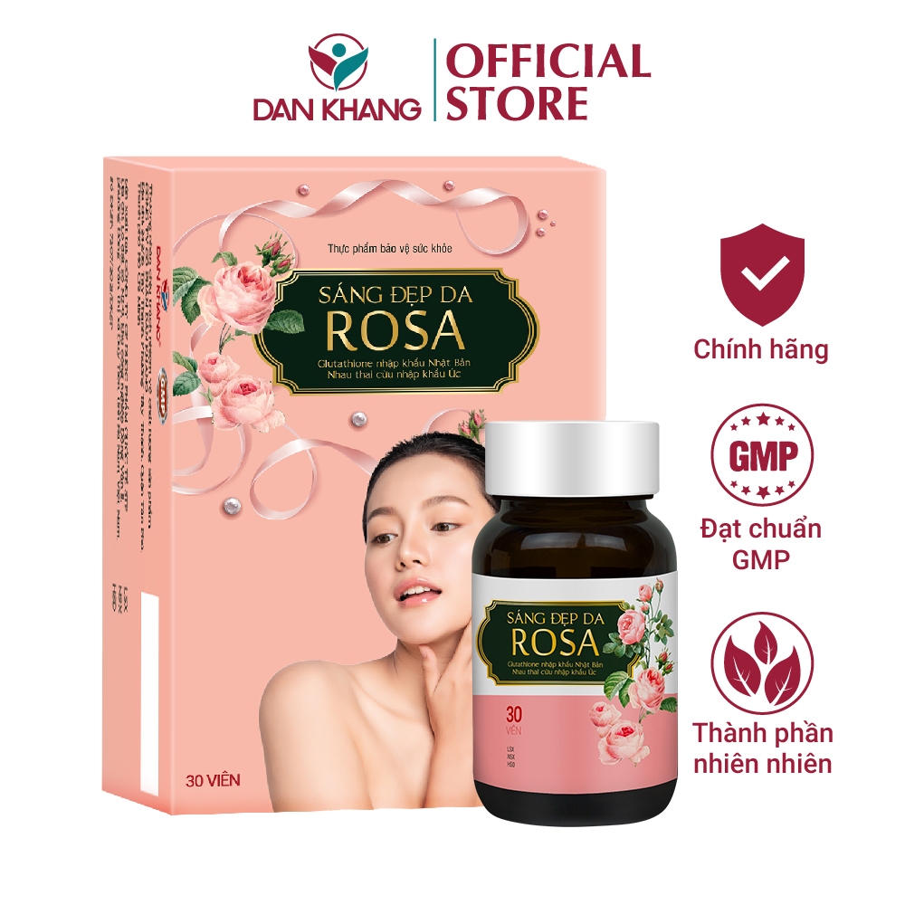 Viên Uống Sáng Da Rosa Bổ Sung Collagen Giúp Da Mịn Màng Căng Mướt 1 Hộp 30 viên