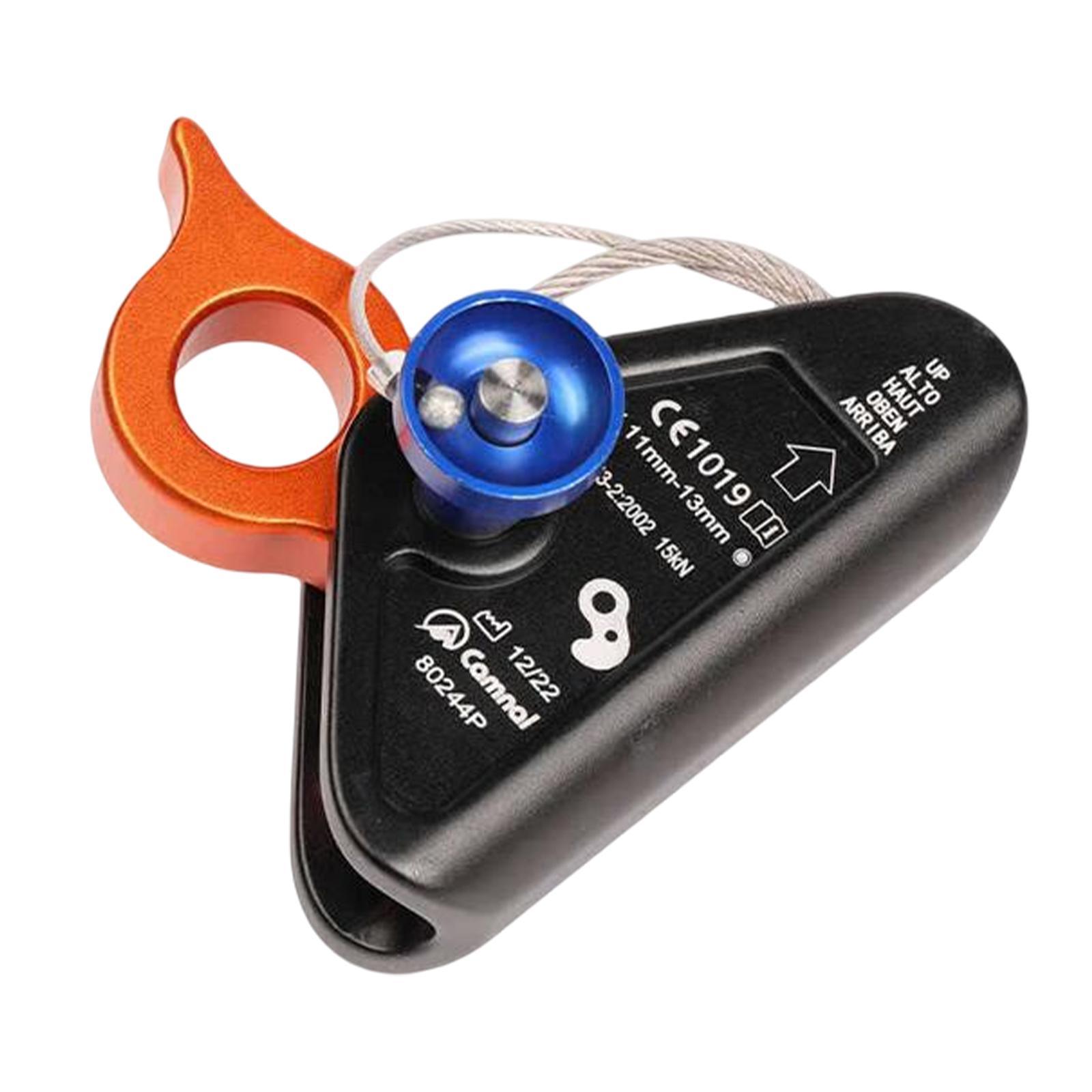 Rope Grab Ascender, Fall Protection Belay Device Adjuster Rope Clamp for 11-13mm Ropes for Outdoor Rock Climbing Tree Arborist