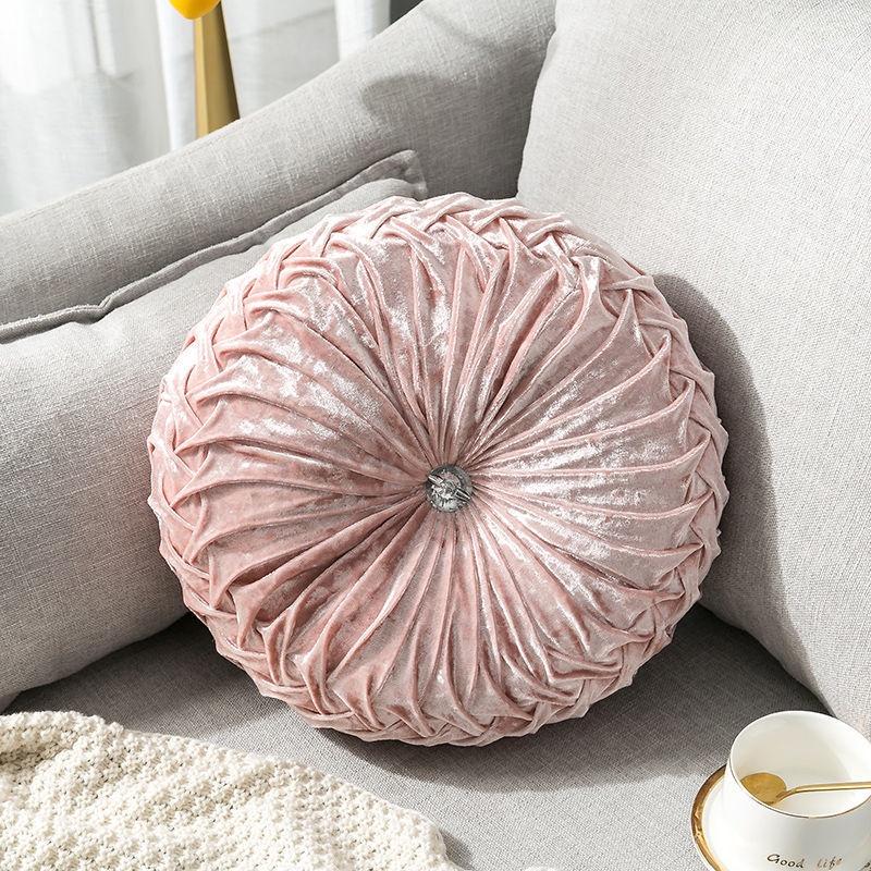 Vỏ Gối Đệm Sofa/Ghế Sofa Hình Tròn/Quả Bí Ngô Bằng Vải Nhung Trang Trí Nhà Cửa/Sofa 35x35cm