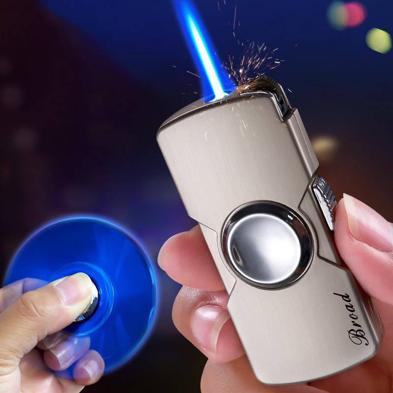 Bật Lửa Khò Broad Lighter BD325 Con Quay Spinner Lửa Khò Xanh Chắn Gió - Xài Gas