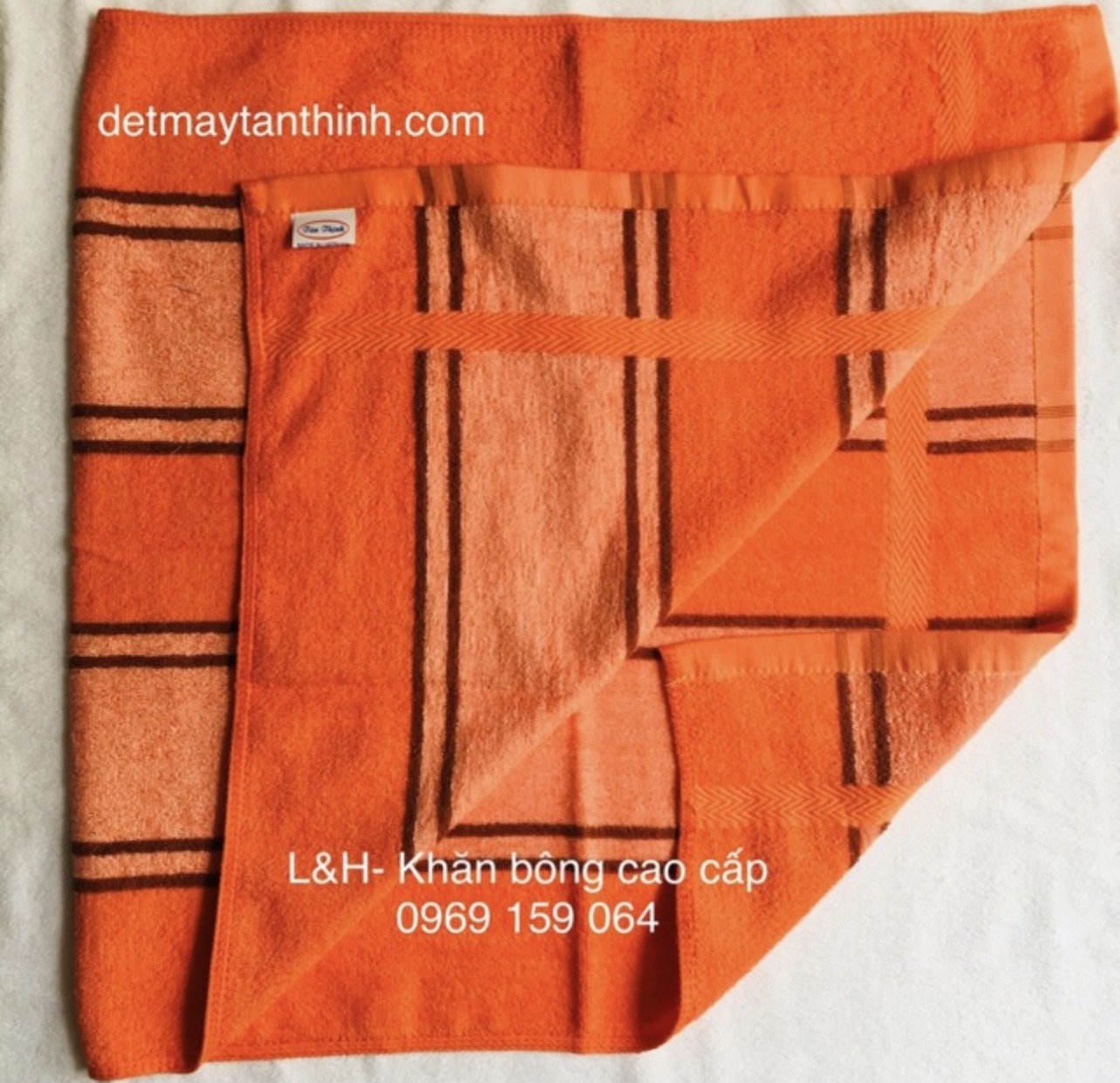 Khăn tắm 100% cotton kẻ sọc Tân Thịnh, KT 50x100cm