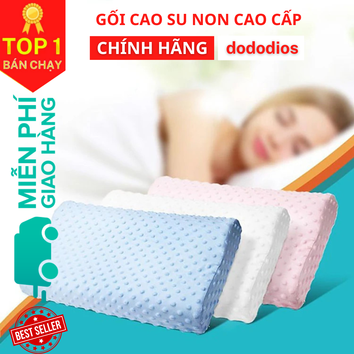 Gối cao cấp làm mát Nhật Bản Memory Foam dododios iCool 40x60cm giúp ngủ sâu, giảm đau cổ vai gáy, phù hợp với mọi tư thế nằm - Hàng chính hãng