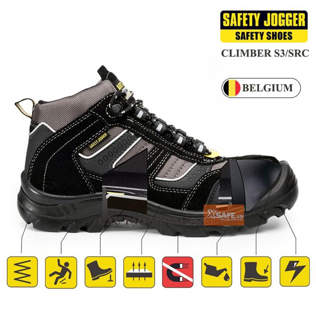 Giày bảo hộ lao động nam Jogger Climber S3 SRC da lộn bền bỉ, thoáng khí, chống nước, cấu tạo phi kim nhẹ hơn - 