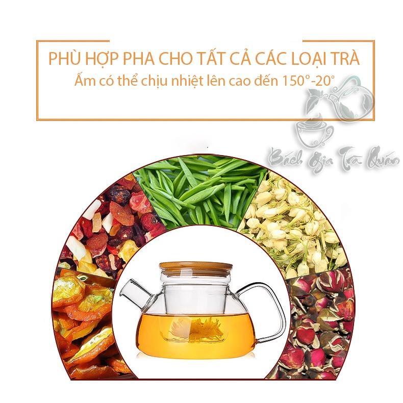 Mẫu Ấm Chén Pha Trà Công Phu Thủy Tinh Cao Cấp AC.127