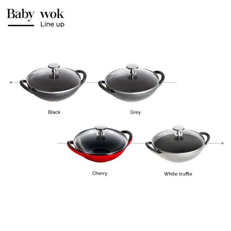 Chảo gang Staub Wok Lamer 16cm 0.65L hàng chính hãng
