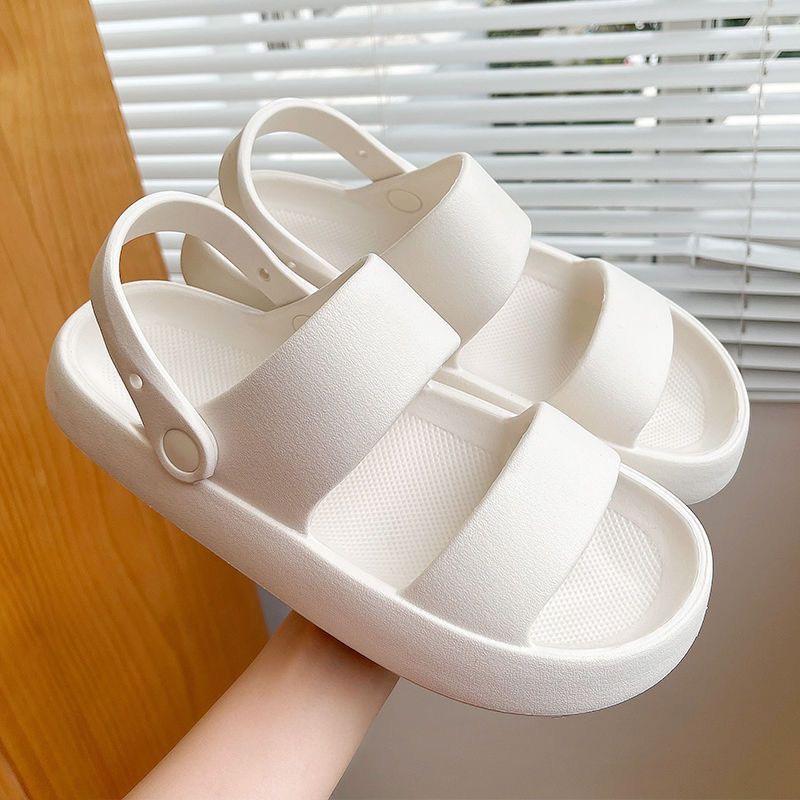 Hàng QC Sandal Đế bánh Mì 3cm Êm Chân Quai Trơn Đeo Được 2 Kiểu G157