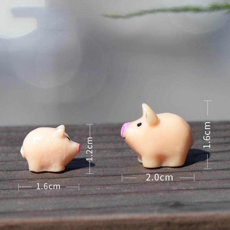 Tiểu cảnh mini ️ Mô hình lợn con mini mũi hồng trang trí sen đá, sân vườn, terrarium