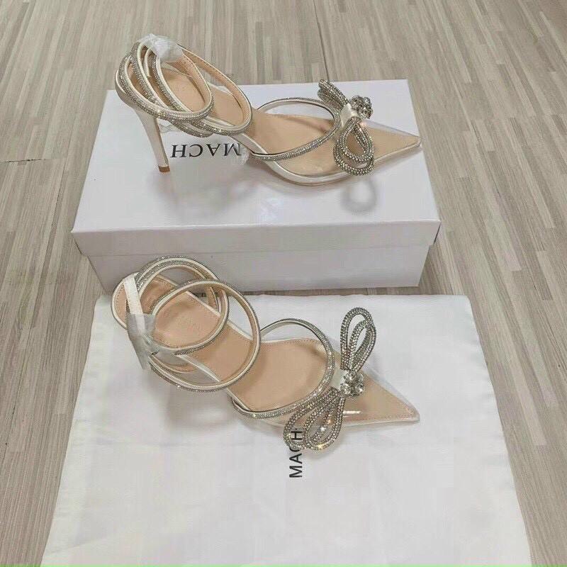 Giày sandal nơ đính đá cao cấp