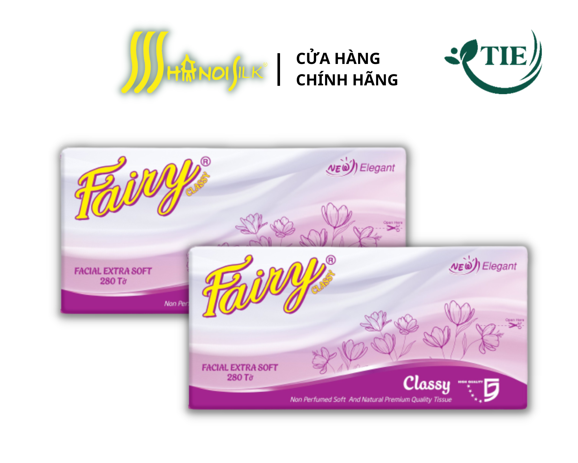 Combo 4 gói Khăn giấy rút lụa Fairy Classy 280 tờ