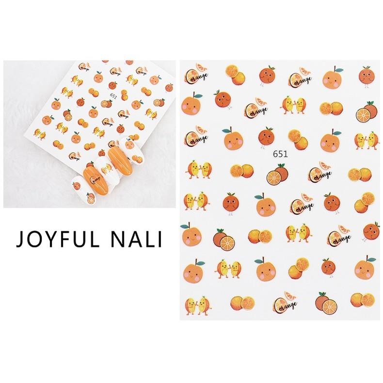 Sticker nails quả cam - hình dán móng 3D