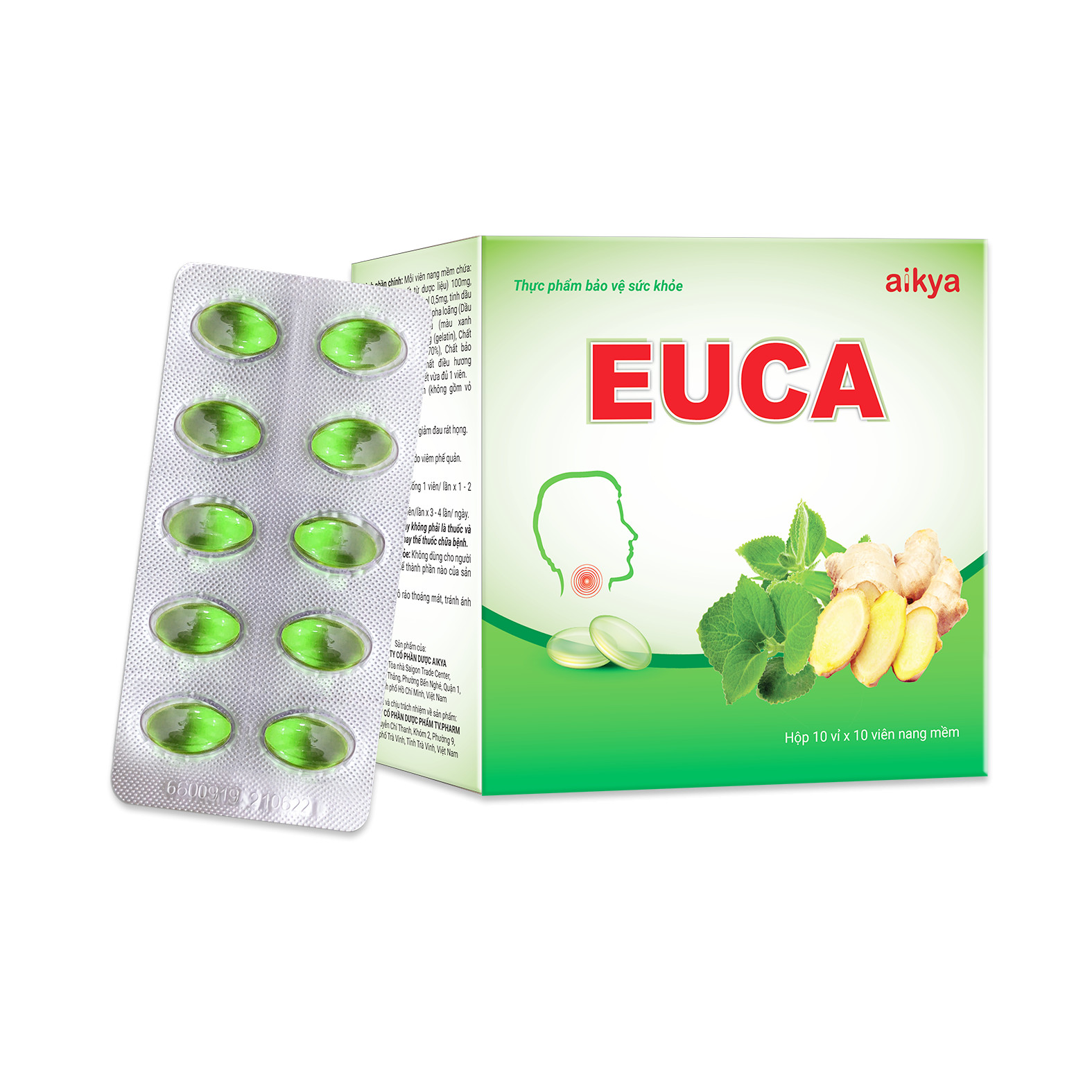 Thực phẩm bảo vệ sức khỏe EUCA - Hỗ trợ giảm đau rát họng, làm ấm họng