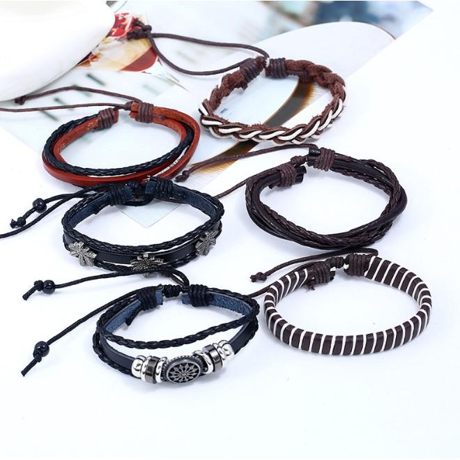 COMBO 6 VÒNG ĐEO TAY NAM NỮ CÁ TÍNH MÃ 01