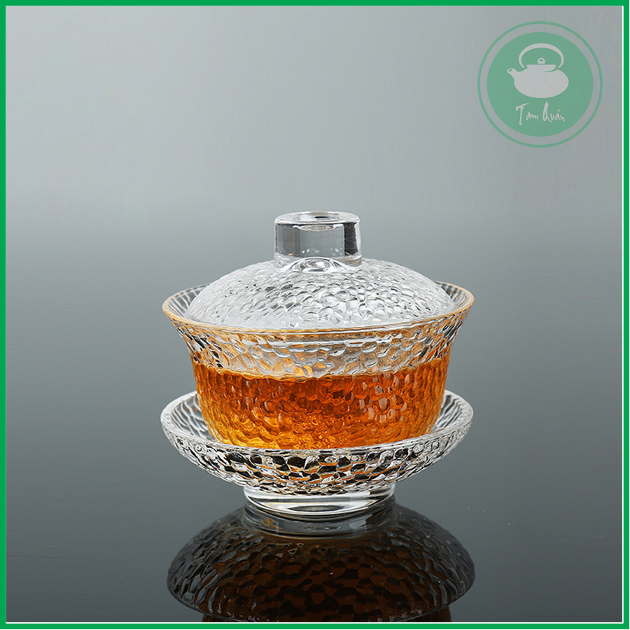 Chén khải thủy tinh pha trà trong mẫu tổ ong 130ml