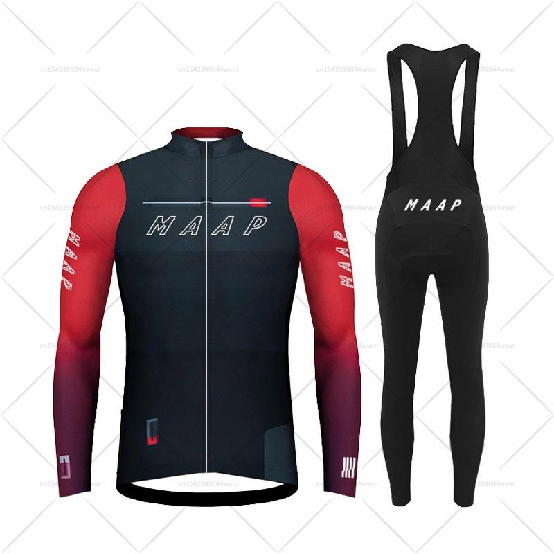 2023 MAAP Mùa Xuân Đi Xe Phù Hợp Với Mùa Thu Đi Xe Đạp Jersey Bộ Nam Dài Tay Đi Xe Đạp Quần Áo MTB Xe Đạp Áo Sơ Mi Đồng Nhất Xe Đạp Maillot Color: 8 Size: XS