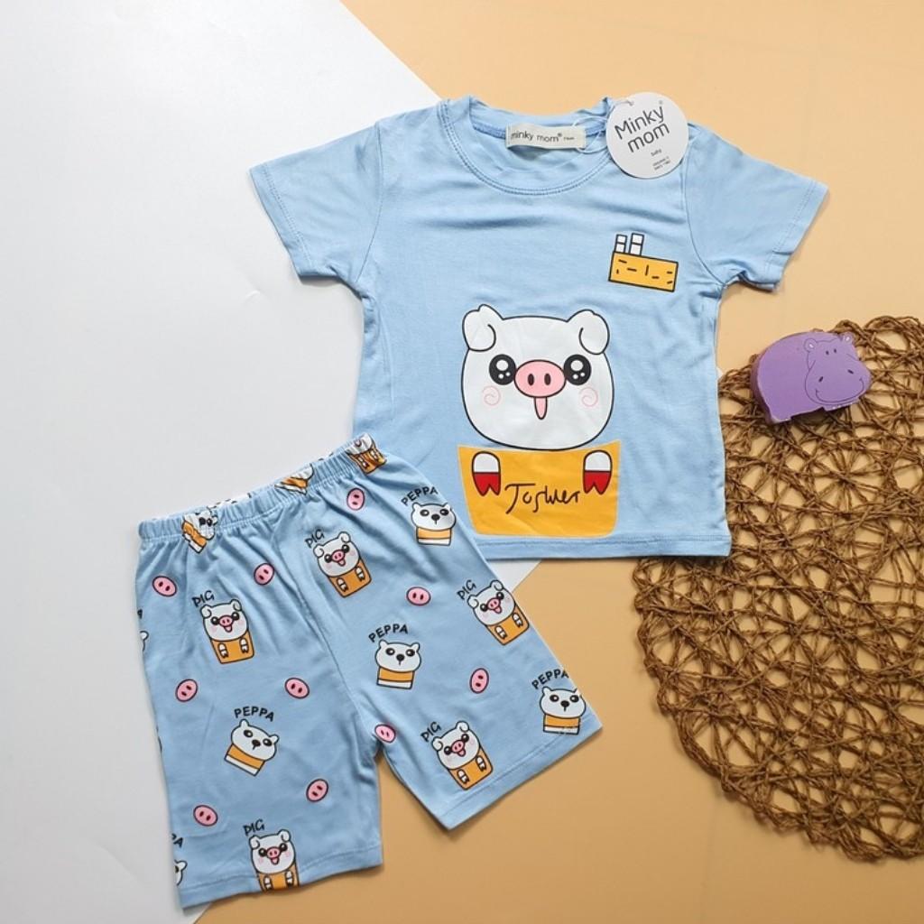 Bộ Cộc Tay Cho Bé FREE SHIP Bộ Minky Mom Cộc Tay Cho Bé Trai Bé Gái Chất Thun Lạnh siêu mềm mịn thoáng mát