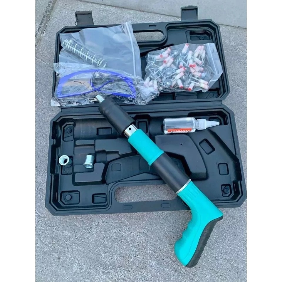 Máy Bắn Đinh Hạt Nổ GDV Kapusi Bắn Đinh Bê Tông Tay Cầm Xanh - TẶNG KÈM 100 ĐINH, Đóng Đinh Dễ Dàng, Bộ Giảm Thanh Đôi - Hàng Chính Hãng