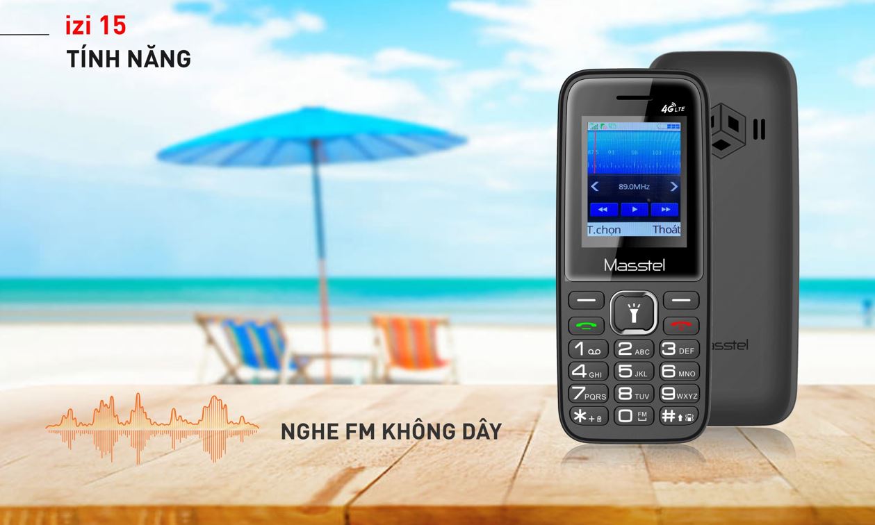 Điện thoại Masstel izi 15 4G (2 sim 2 sóng, hỗ trợ thẻ nhớ) Hàng chính hãng