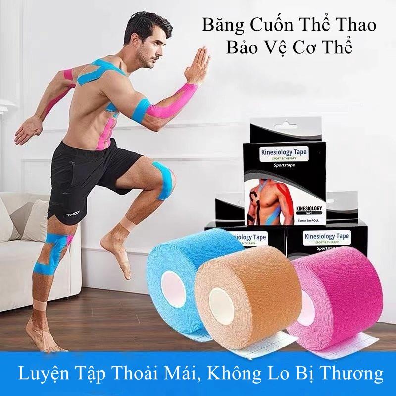 Freeship Băng cuốn thể thao KINESIOLOGY chống chấn thương bảo vệ cơ thể đầu gối khi tập Gym chống nước tiện dụng